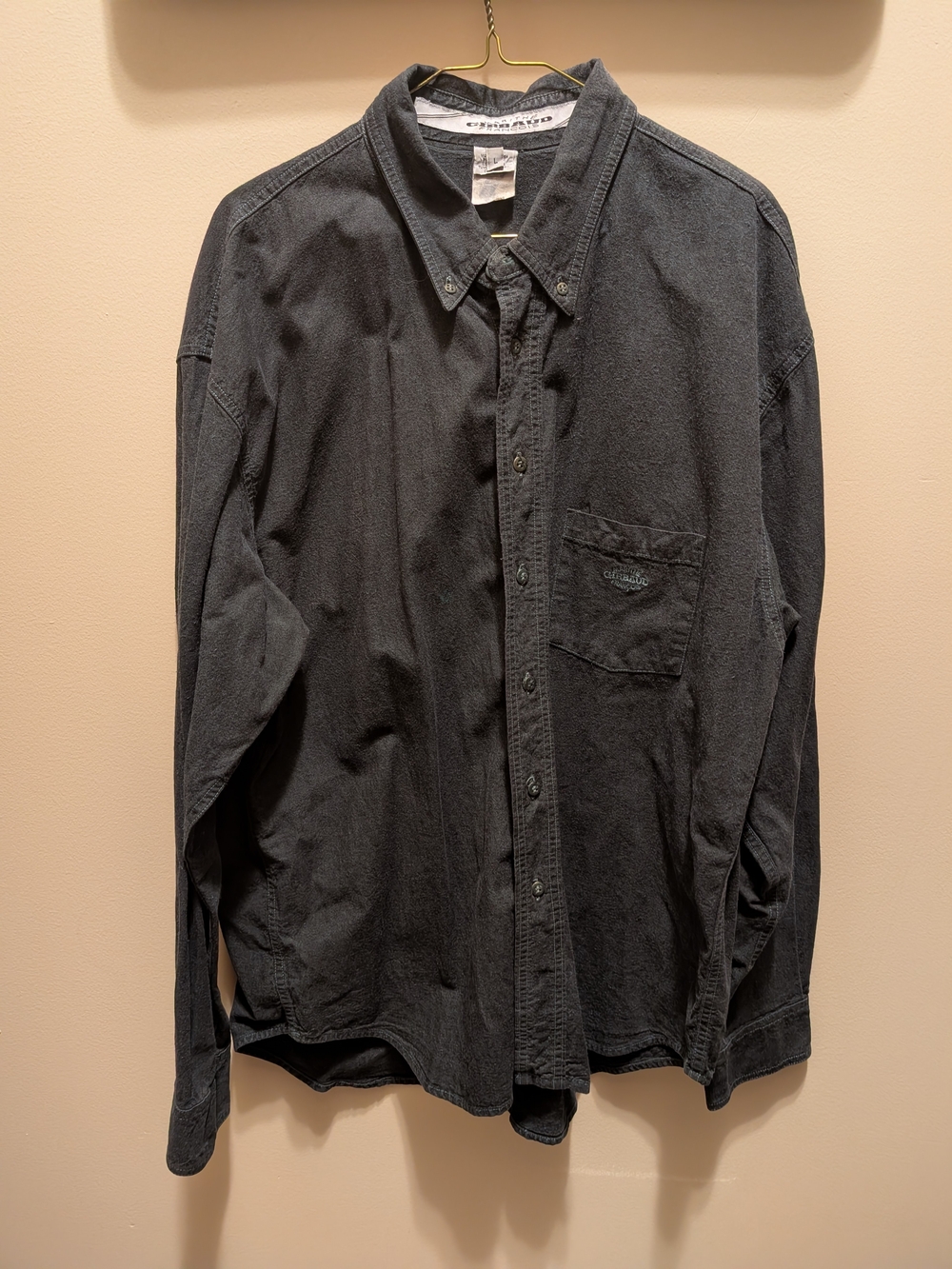 Girbaud Men's Dark Charcoal Button-Down Long Sleeve Shirt